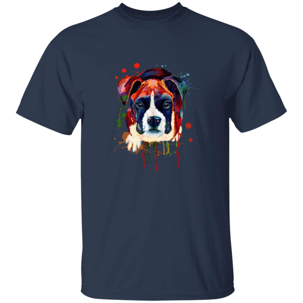 Digital painting Boxer dog Unisex shirt S-2XL black navy dark heather-Navy-Family-Gift-Planet