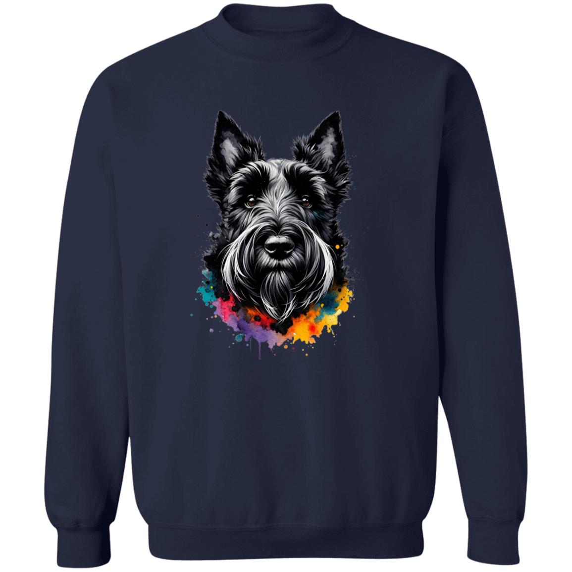 Scottish Terrier dog mom Color Splash Unisex Sweatshirt Black Navy Dark Heather-Family-Gift-Planet