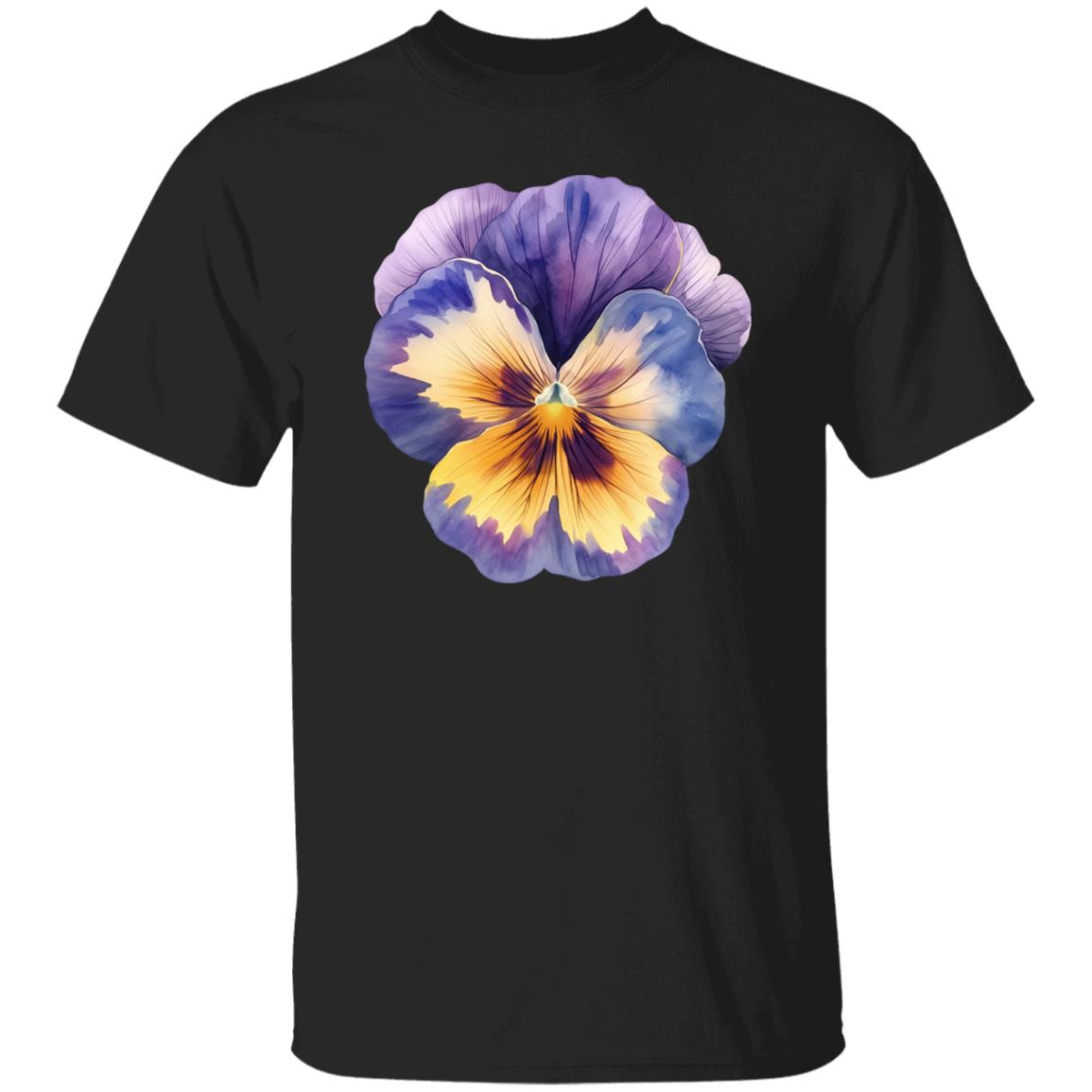 Violet flower watercolor T-Shirt gift Mother's day Unisex tee Black Navy Dark Heather-Family-Gift-Planet