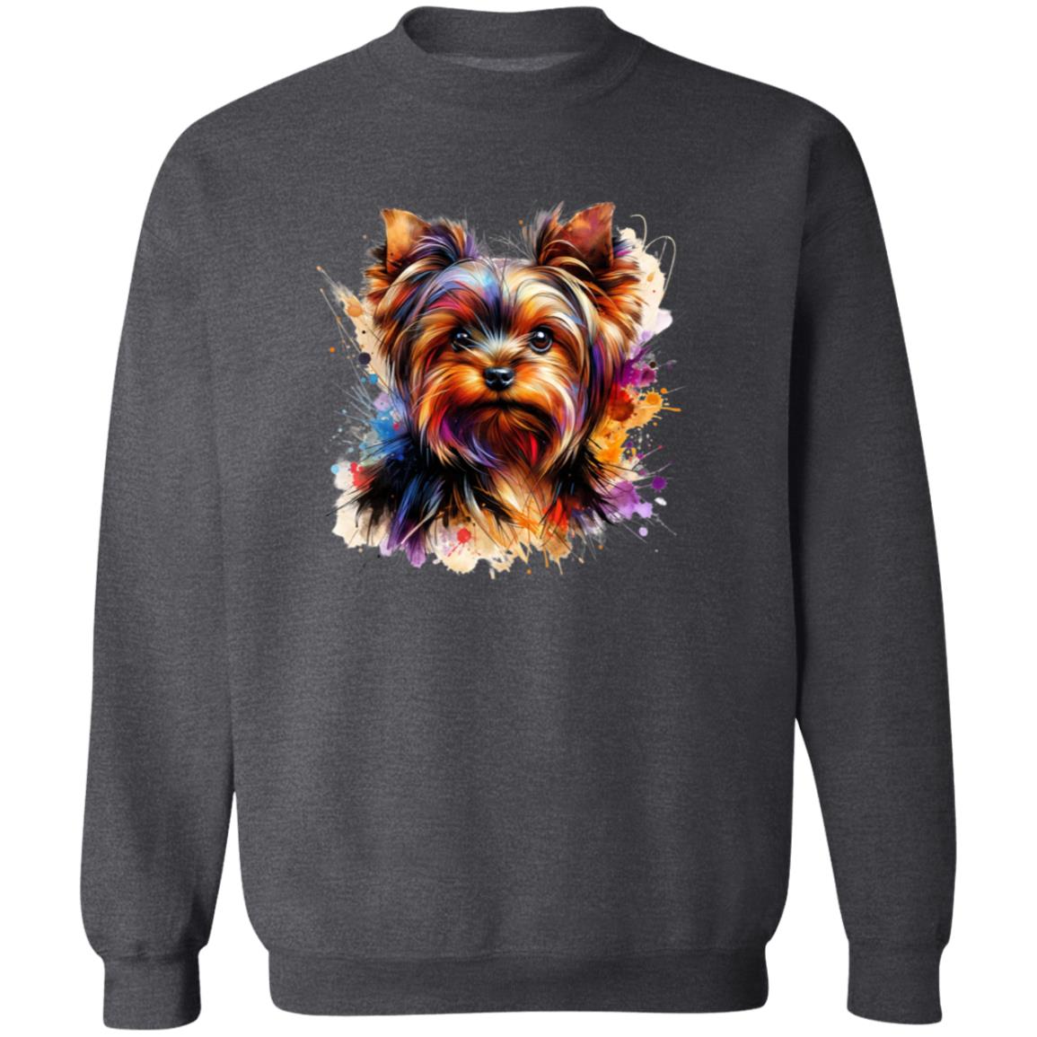 Yorkshire Terrier Color Splash Unisex Sweatshirt Black Navy Dark Heather-Family-Gift-Planet