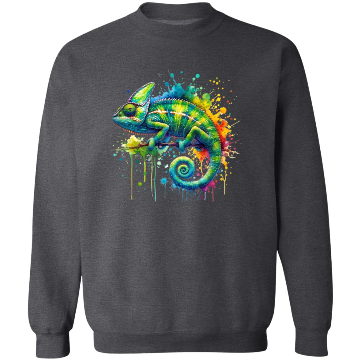 Chameleon Mama Color Splash Unisex Sweatshirt Black Navy Dark Heather-Family-Gift-Planet