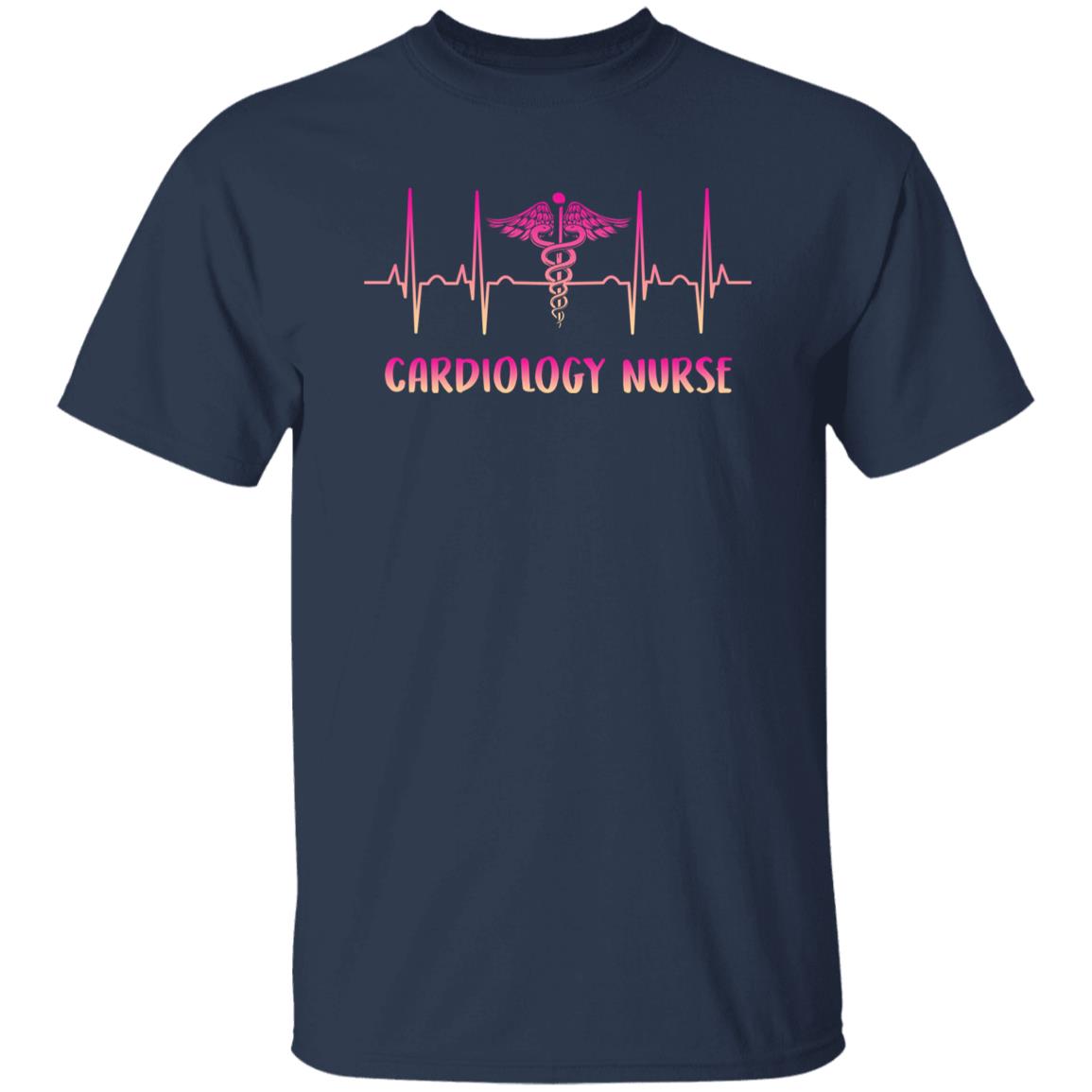 Cardiology nurse Heartbeat T-Shirt Cardiac nurse heart beat Unisex Tee Black Navy Dark Heather-Family-Gift-Planet
