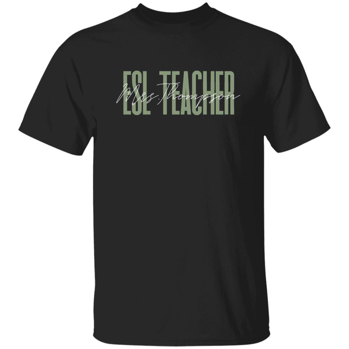 ESL teacher T-Shirt gift English as Second Language Teacher Customized Unisex tee Black Navy Dark Heather-Family-Gift-Planet