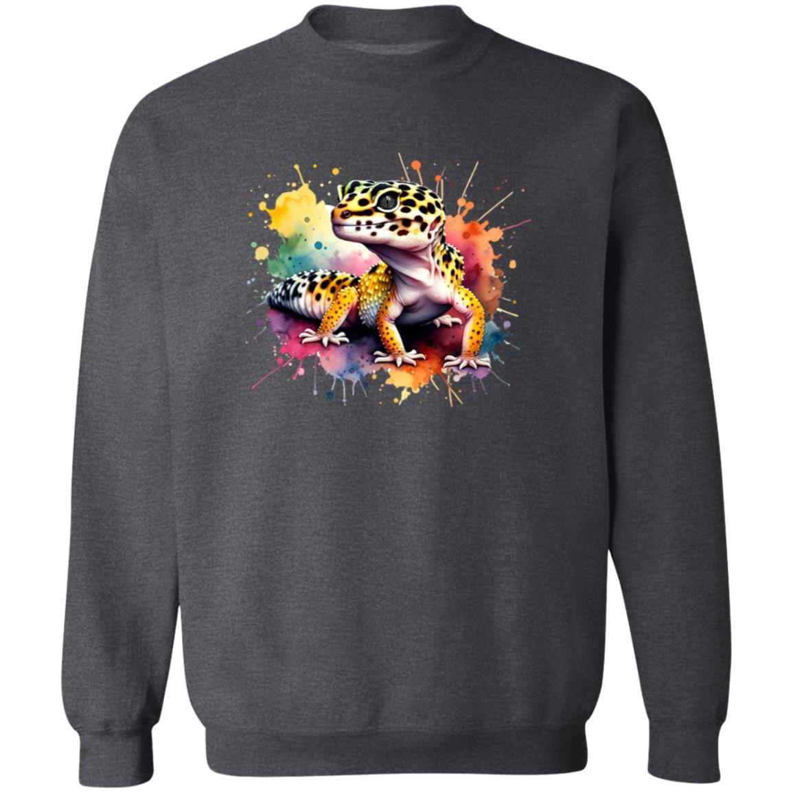 Leopard Gecko Color Splash Unisex Sweatshirt Black Navy Dark Heather-Family-Gift-Planet