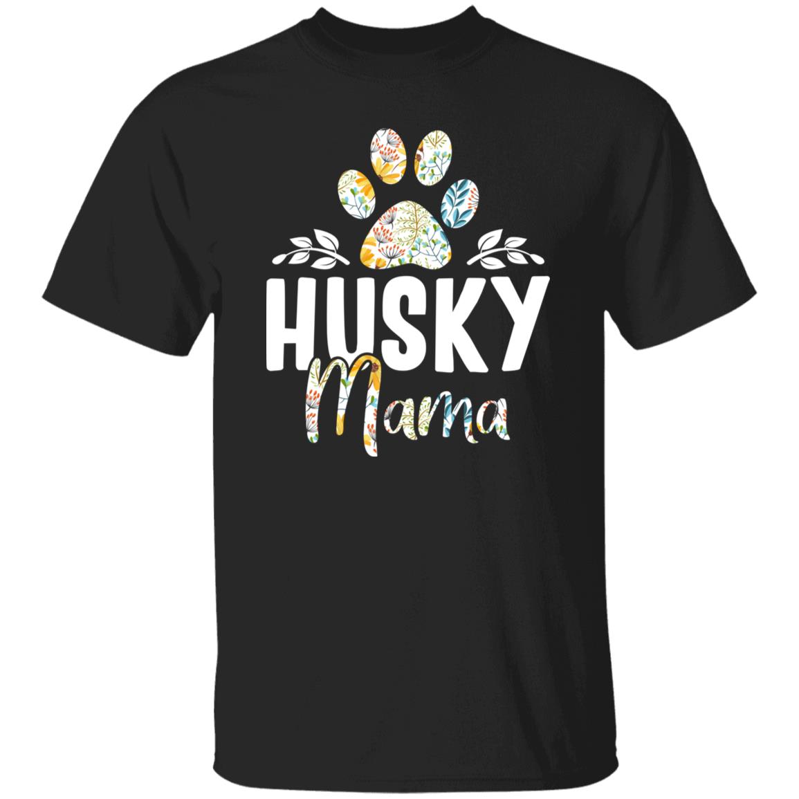 Husky Mama T-Shirt gift Dog Baw Husky Dog mom Unisex tee Black Navy Dark Heather-Family-Gift-Planet