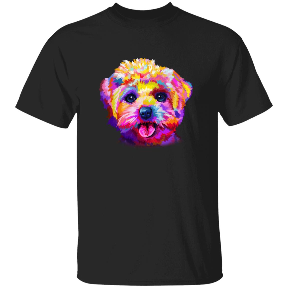 Watercolor Bichon Frises dog Unisex shirt S-2XL black navy dark heather-Black-Family-Gift-Planet