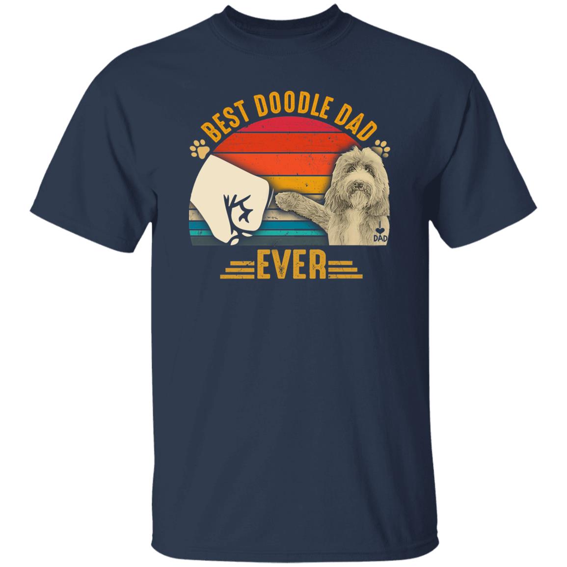Best Doodle Dad Ever T-Shirt gift Doodle Dog owner Unisex tee Black Navy Dark Heather-Navy-Family-Gift-Planet