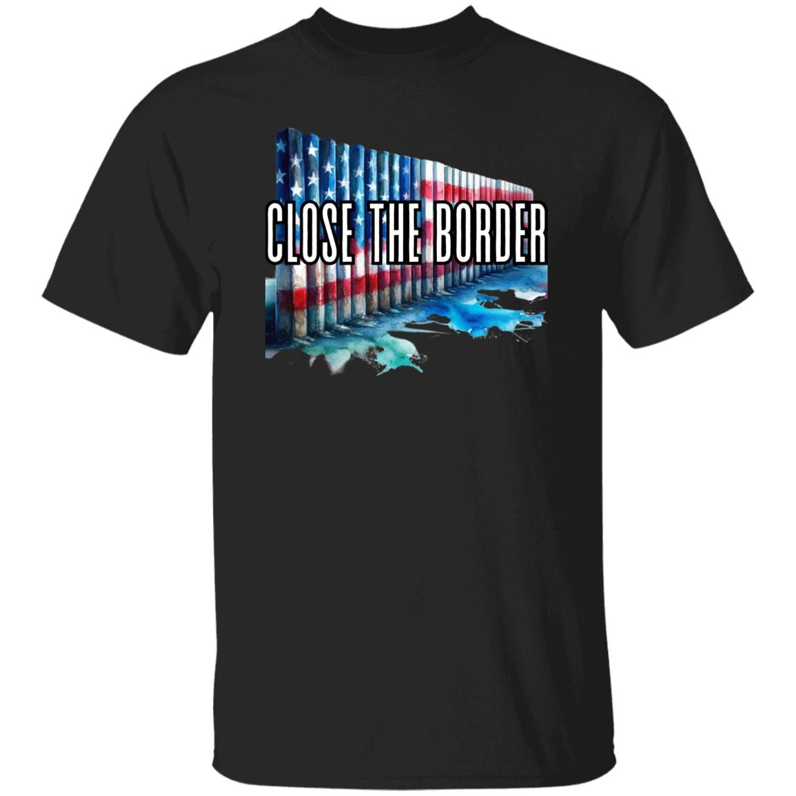 Texas support Close the border Unisex T-shirt US flag border tee Black Navy Dark Heather-Family-Gift-Planet