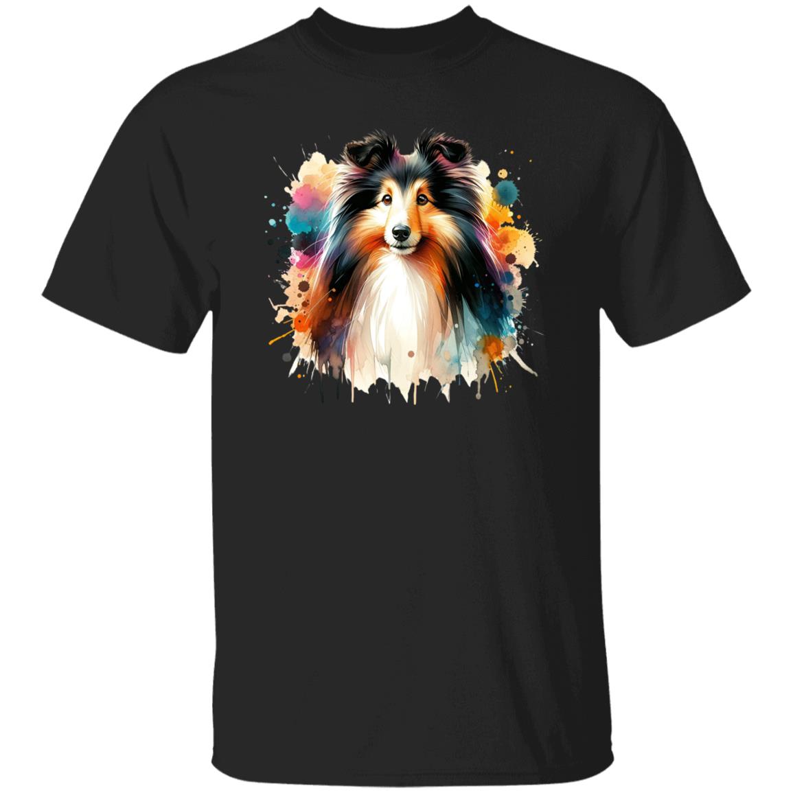 Shetland Sheepdog dog mama Color Splash Unisex T-shirt Black Navy Dark Heather-Family-Gift-Planet