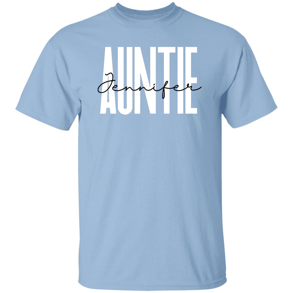 Personalized Auntie Unisex T-shirt gift for aunt Sand Pink Light Blue-Family-Gift-Planet
