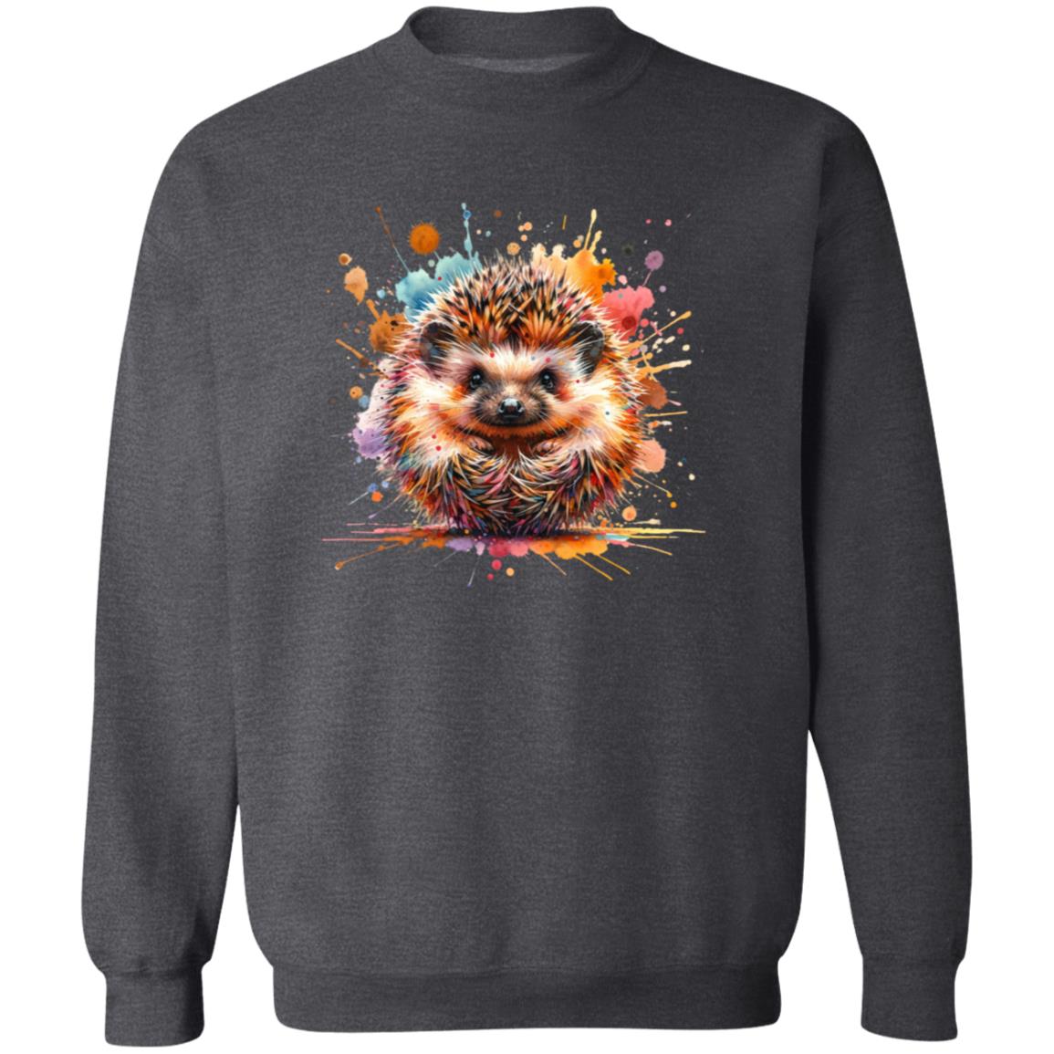 Artistic Hedgehog Color Splash Unisex Sweatshirt Black Navy Dark Heather-Family-Gift-Planet