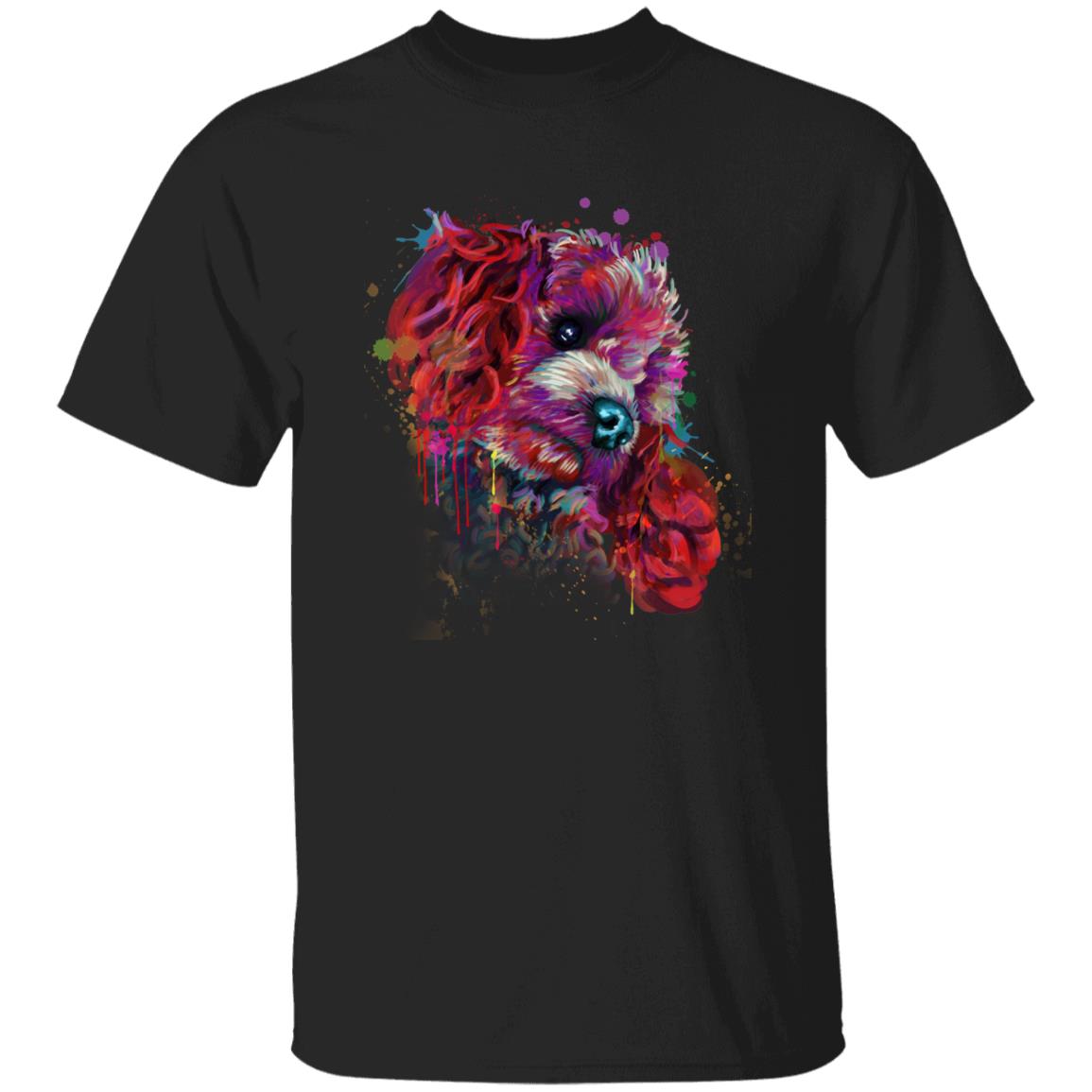 Watercolor Poodle dog Unisex shirt S-2XL black navy dark heather-Black-Family-Gift-Planet