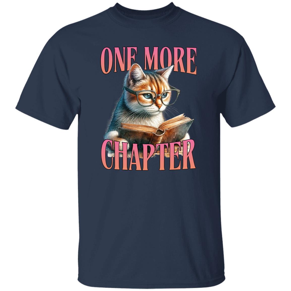 One more chapter T-Shirt Book lover reading cat booktravert Unisex tee Black Navy Dark Heather-Family-Gift-Planet