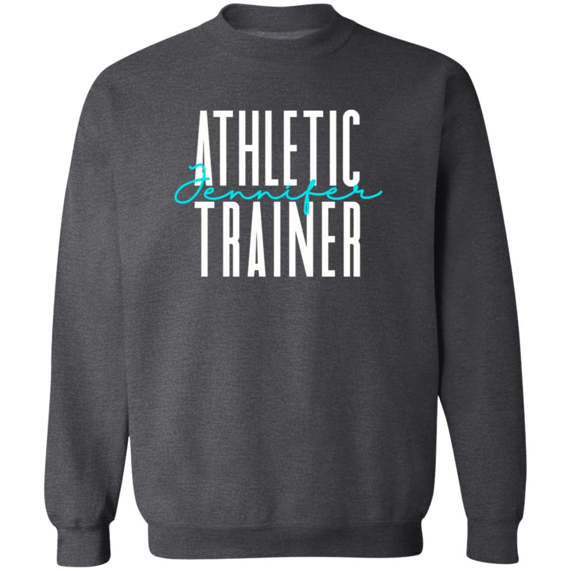 Personalized Athletic Trainer Unisex Sweatshirt Custom name AT Sand Black Dark Heather-Family-Gift-Planet