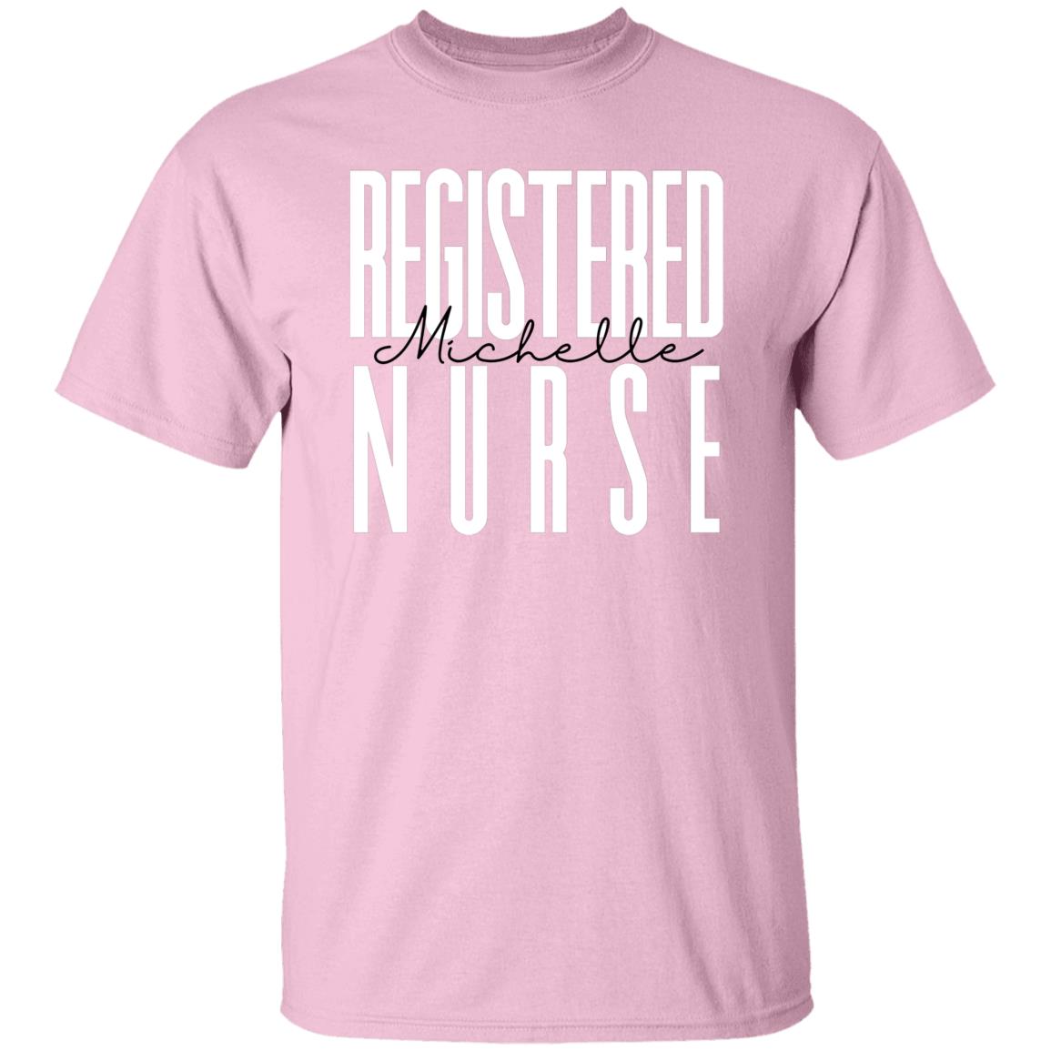 Personalized Registered nurse T-shirt gift Custom name RN Registered Nurse Practitioner Unisex Tee Sand Pink Light Blue-Family-Gift-Planet