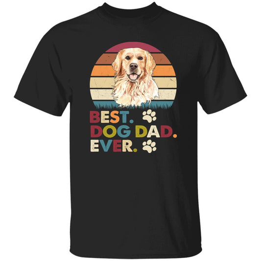 Best Dog Dad Ever T-Shirt gift Retro Golden retriever Dog owner Unisex Tee Black Navy Dark Heather-Black-Family-Gift-Planet