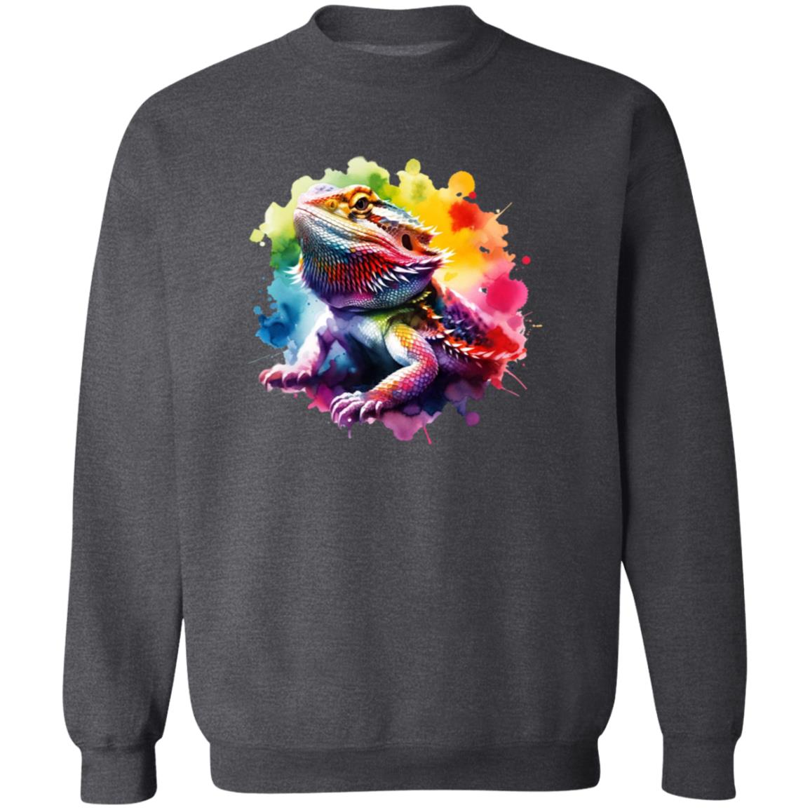 Bearded Dragon mom Color Splash Unisex Sweatshirt Black Navy Dark Heather-Family-Gift-Planet