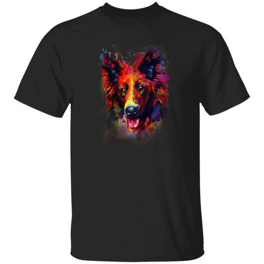 Watercolor Border Collie dog Unisex shirt S-2XL black navy dark heather-Black-Family-Gift-Planet