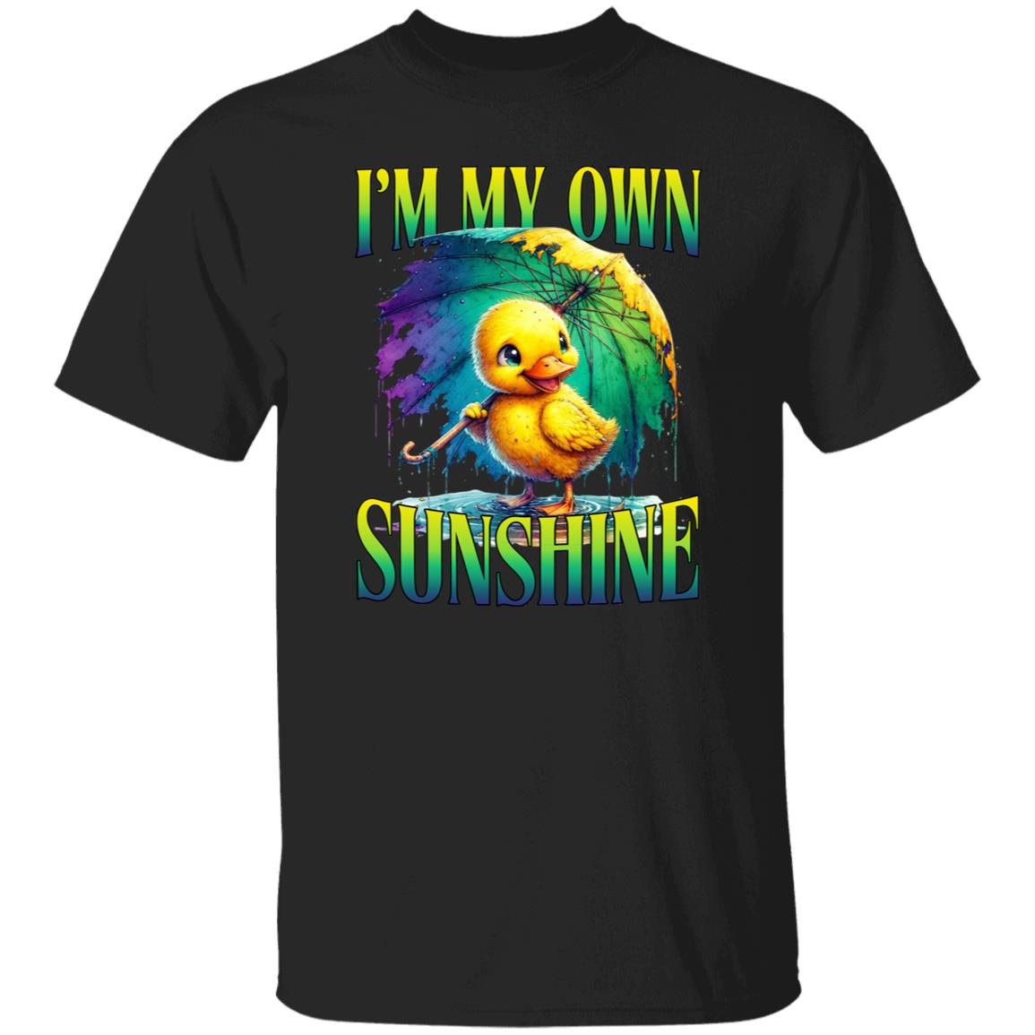 I'm my own sunshine T-Shirt Positive motivational self love mental health duck Unisex tee Black Navy Dark Heather-Black-Family-Gift-Planet