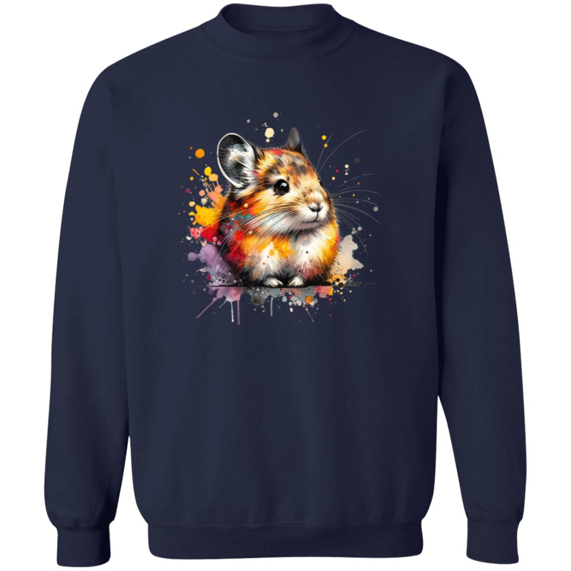 Artistic Pika Color Splash Unisex Sweatshirt Black Navy Dark Heather-Family-Gift-Planet