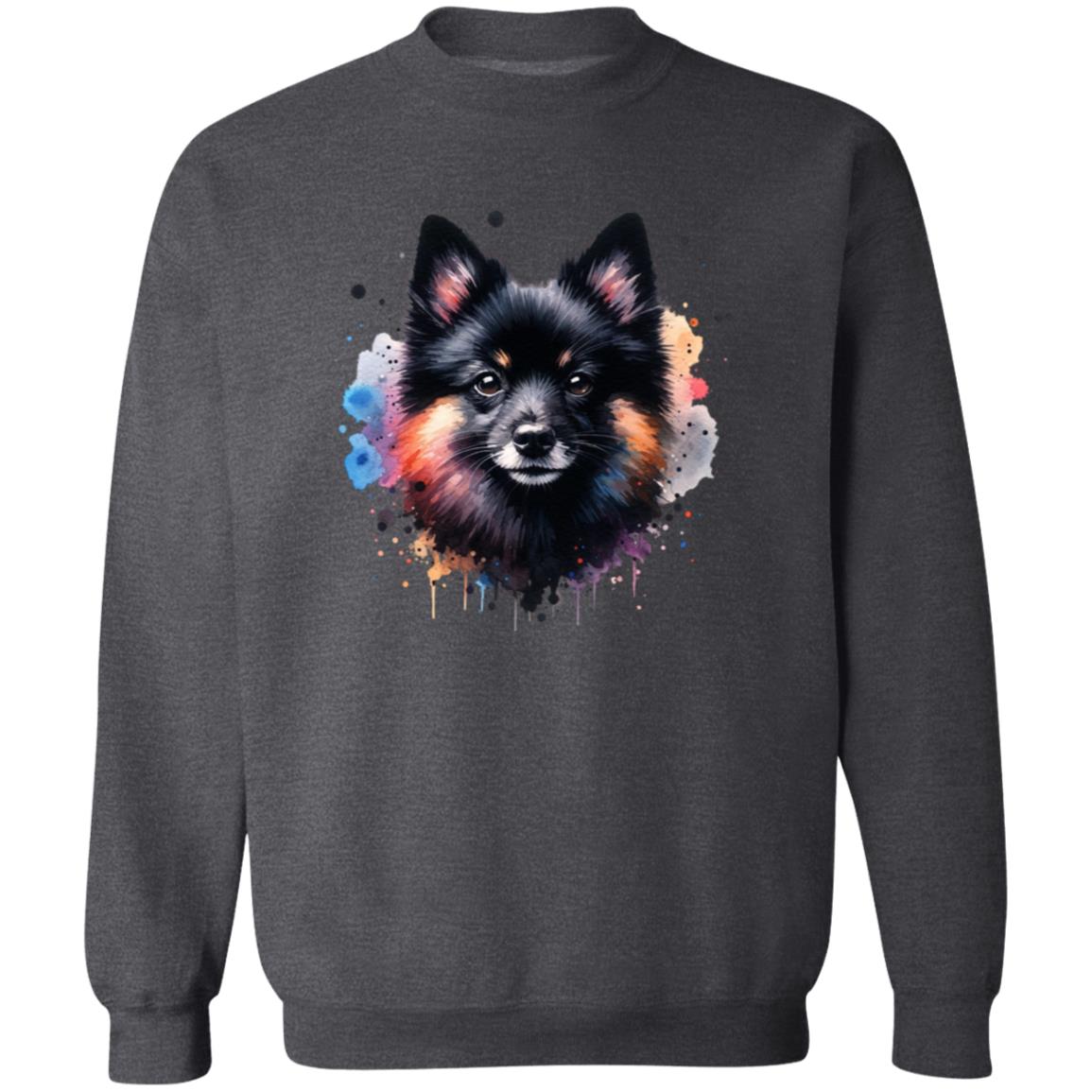 Schipperke dog mom Color Splash Unisex Sweatshirt Black Navy Dark Heather-Family-Gift-Planet