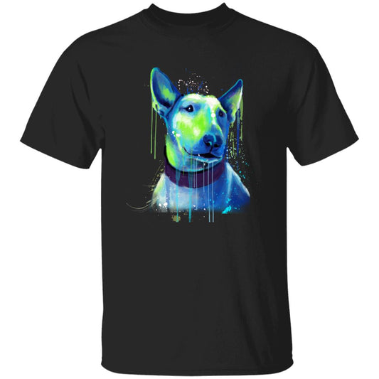 Watercolor Bull Terrier dog Unisex shirt S-2XL black navy dark heather-Black-Family-Gift-Planet