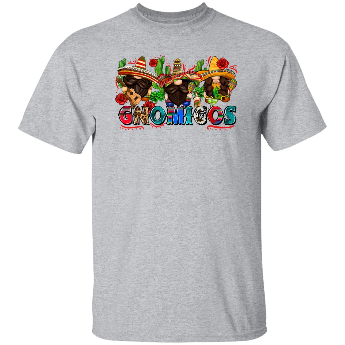 Gnomigos T-Shirt gift Three Mexican Gnomes Cinco de mayo Unisex tee Sand White Sport Grey-Family-Gift-Planet