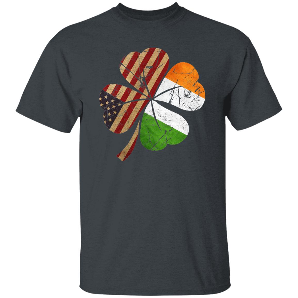 Shamrock Clover American Irish St Patrick Day Unisex t-shirt 4XL 5XL 6XL Irish Green-Dark Heather-Family-Gift-Planet