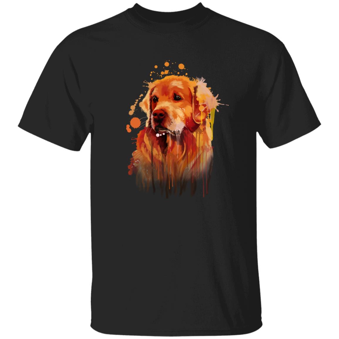 Watercolor Art Golden Retriever dog Unisex shirt S-2XL black navy dark heather-Black-Family-Gift-Planet