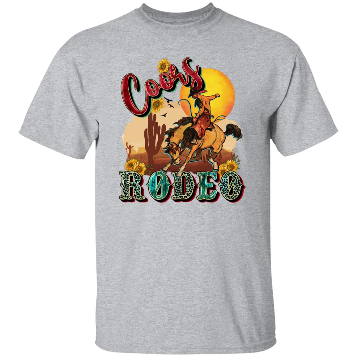 Coors Rodeo T-Shirt Western Texas Rodeo cowboy Unisex tee White Sand Sport Grey-Family-Gift-Planet