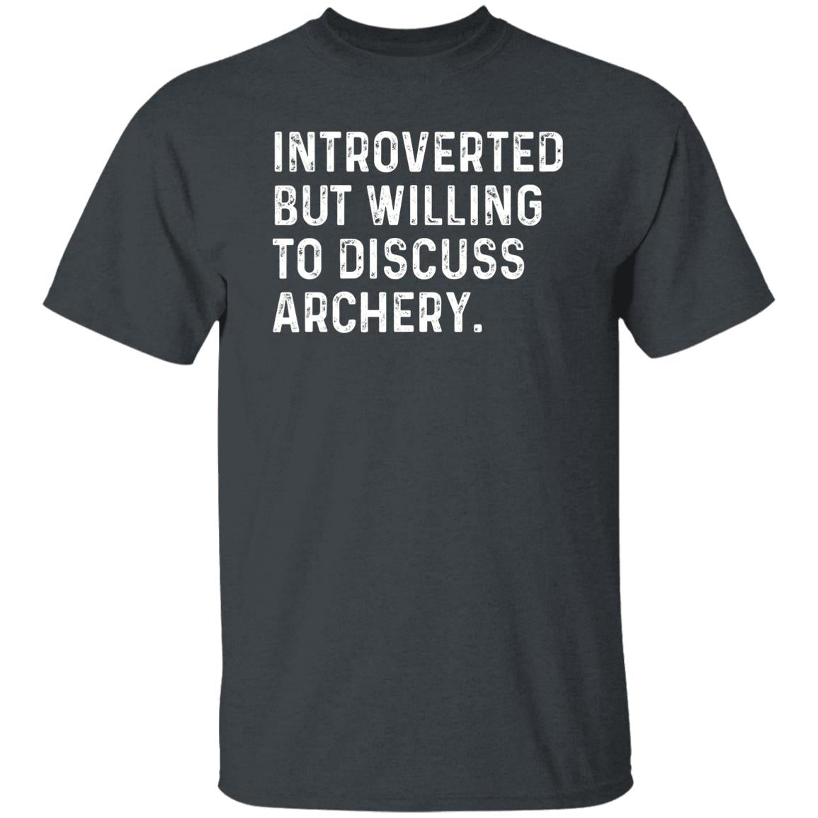 Introverted but willing to discuss Archery Unisex T-shirt Archery lover tee Black Navy Dark Heather-Dark Heather-Family-Gift-Planet