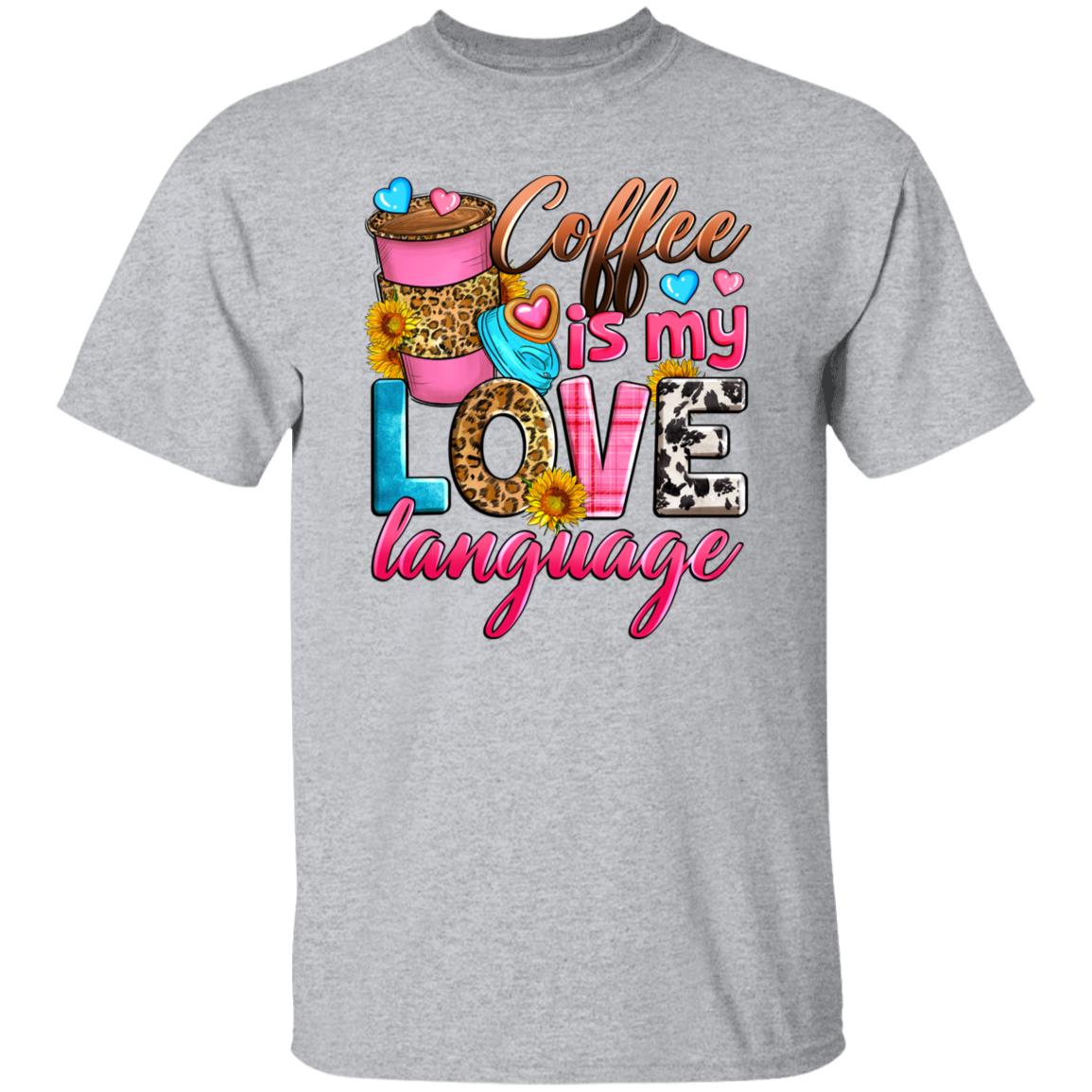 Coffee is my love language T-Shirt Barista coffee lover Unisex tee White Sand Sport Grey-Family-Gift-Planet