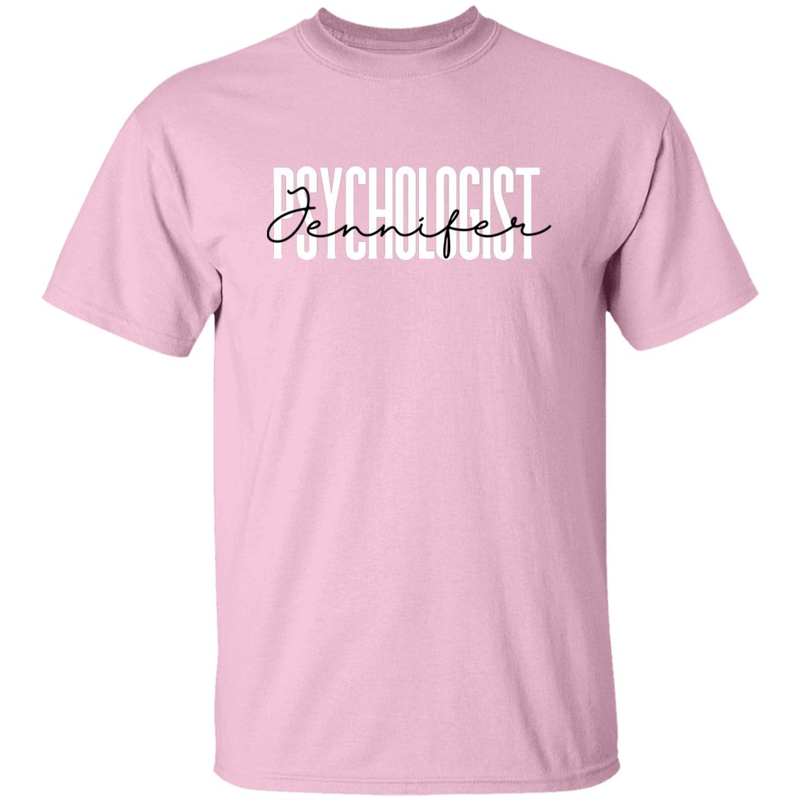 Personalized psychologist T-shirt gift Custom name psychology squad Unisex Tee Sand Pink Light Blue-Family-Gift-Planet