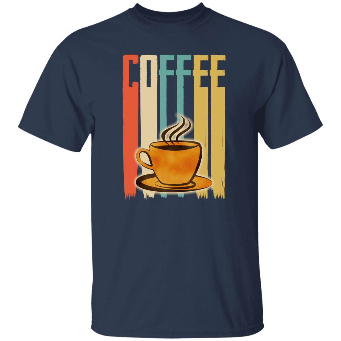 Coffee retro Unisex shirt gift coffee lover tee black navy dark heather-Navy-Family-Gift-Planet