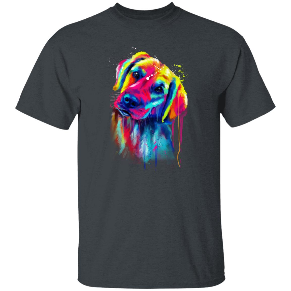 Abstract Golden Retriever dog Unisex shirt S-2XL black navy dark heather-Dark Heather-Family-Gift-Planet