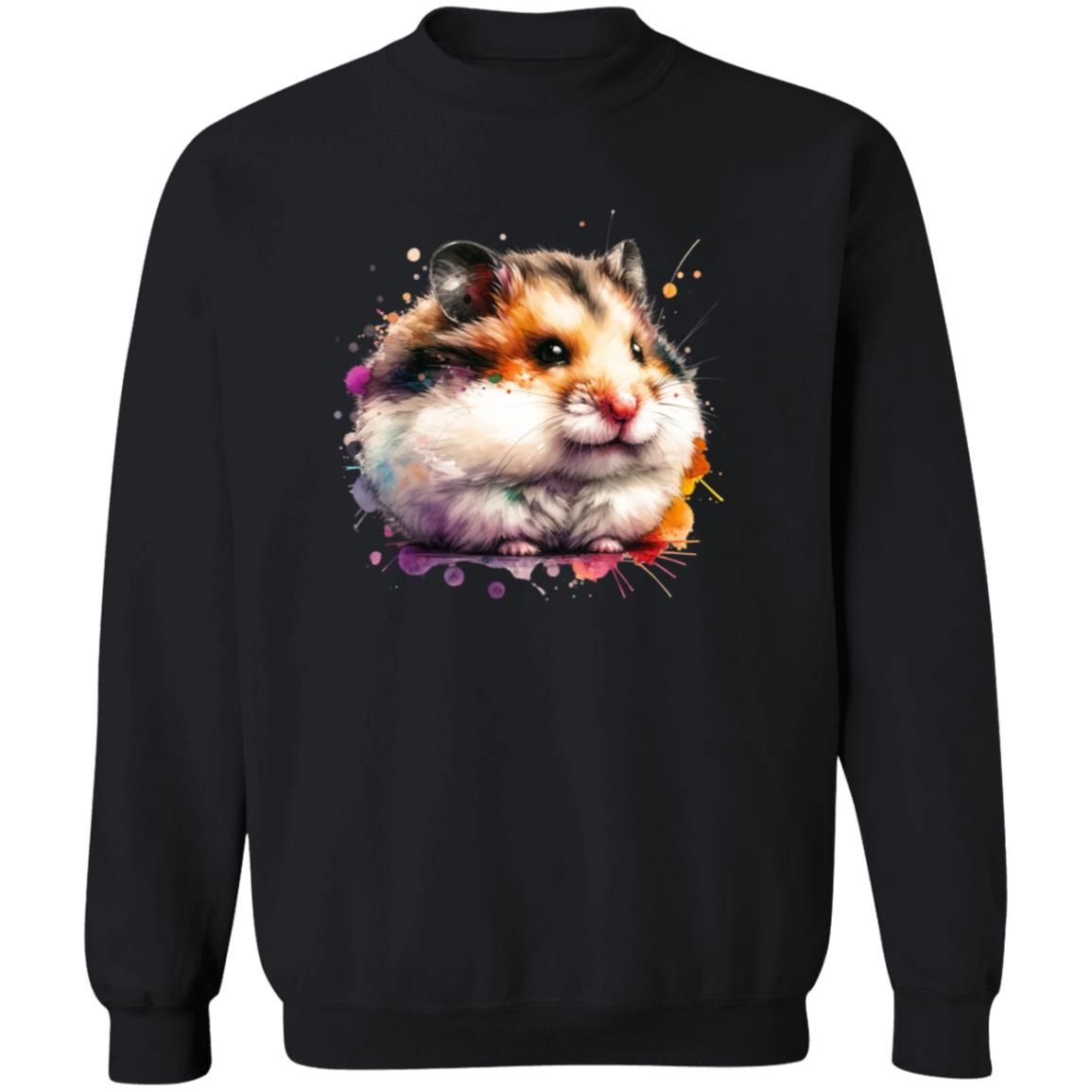 Hamster Color Splash Unisex Sweatshirt Black Navy Dark Heather-Family-Gift-Planet