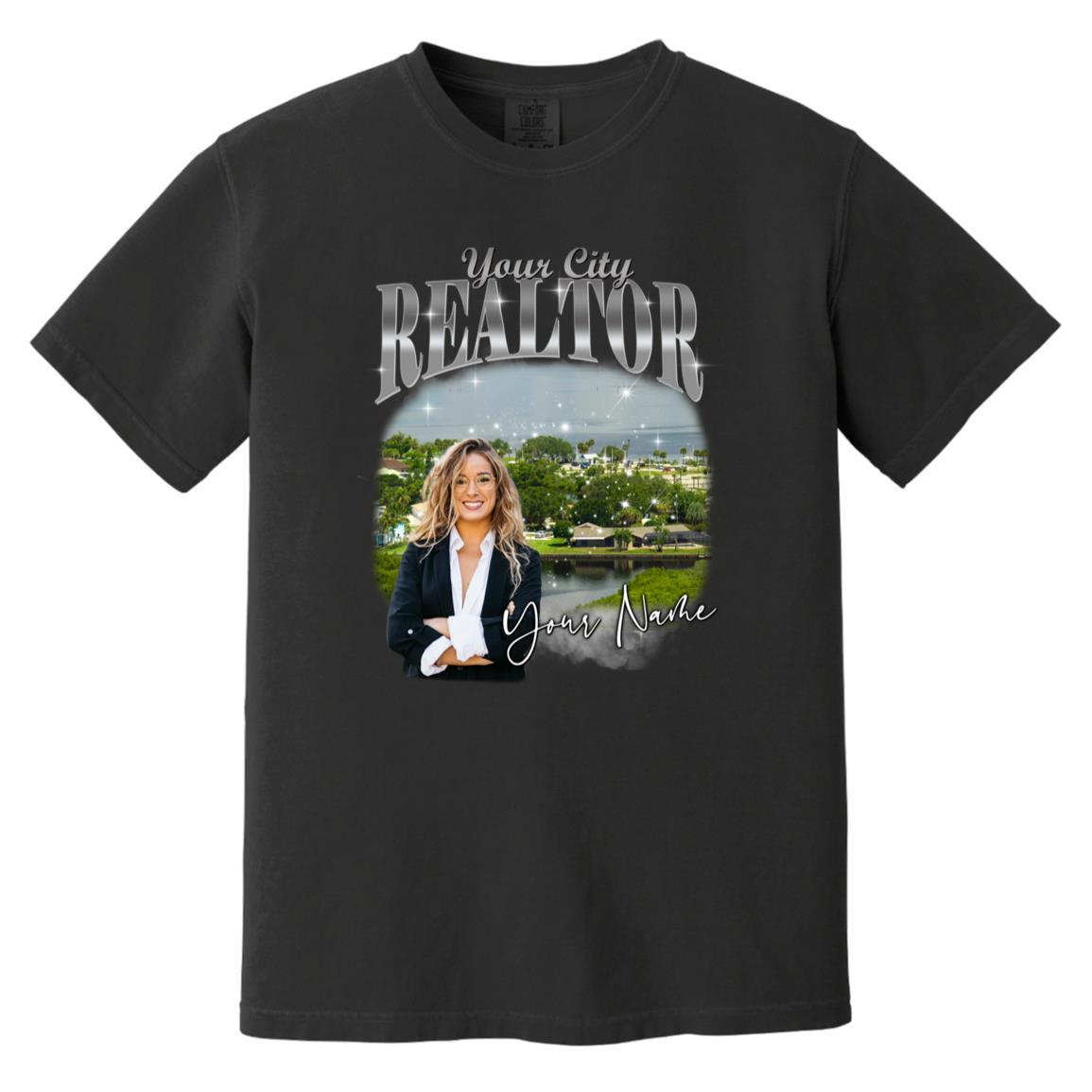 realtor renewed Custom Comfort Colors Unisex T-Shirt Personalized bootleg rap tee-Black-Family-Gift-Planet