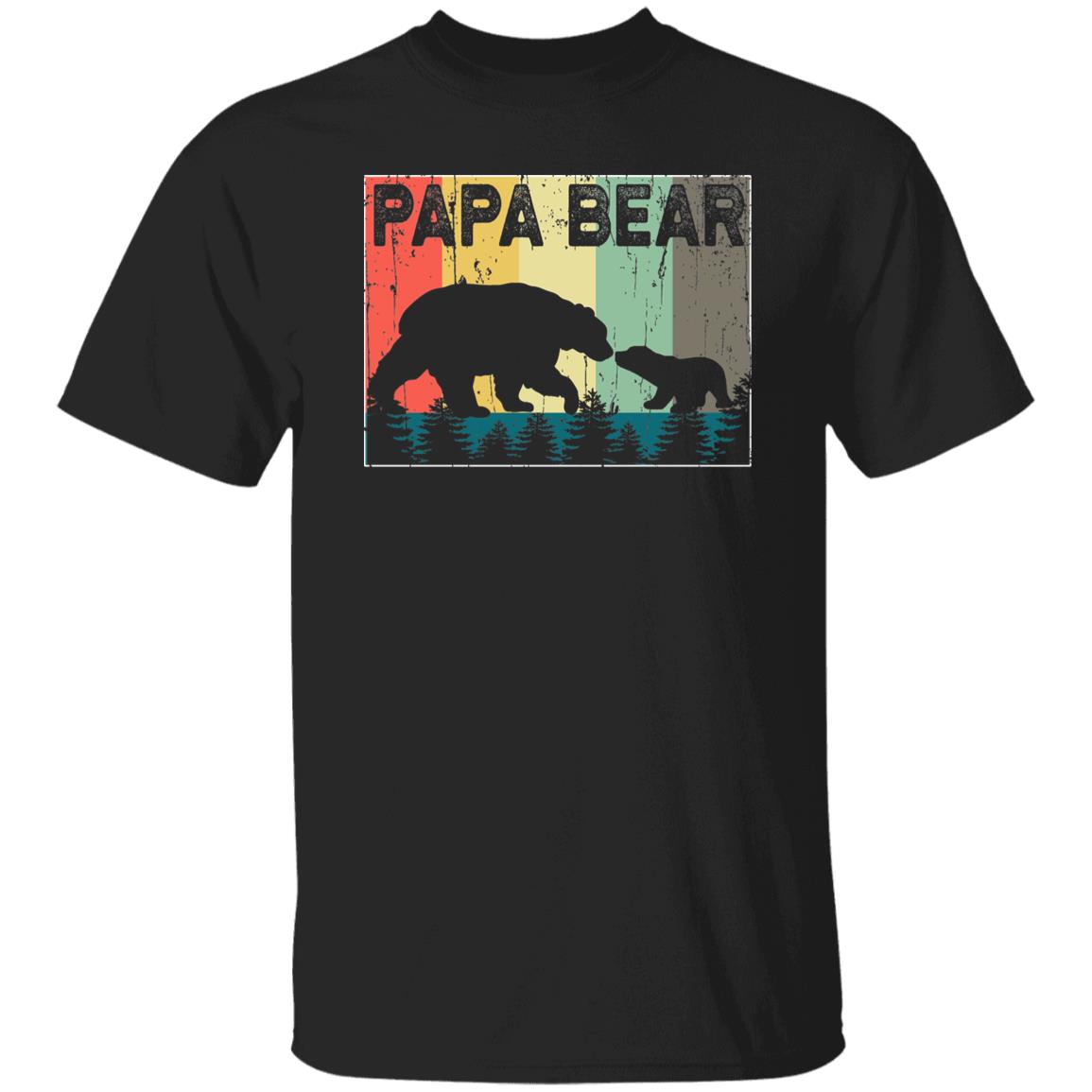 Papa bear Vintage shirt gift for dad Black Navy Dark Heather-Family-Gift-Planet