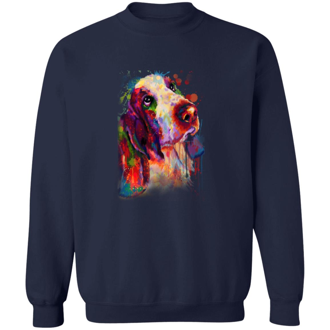 Artistic Basset hound dog Unisex Crewneck Sweatshirt digital Art-Family-Gift-Planet