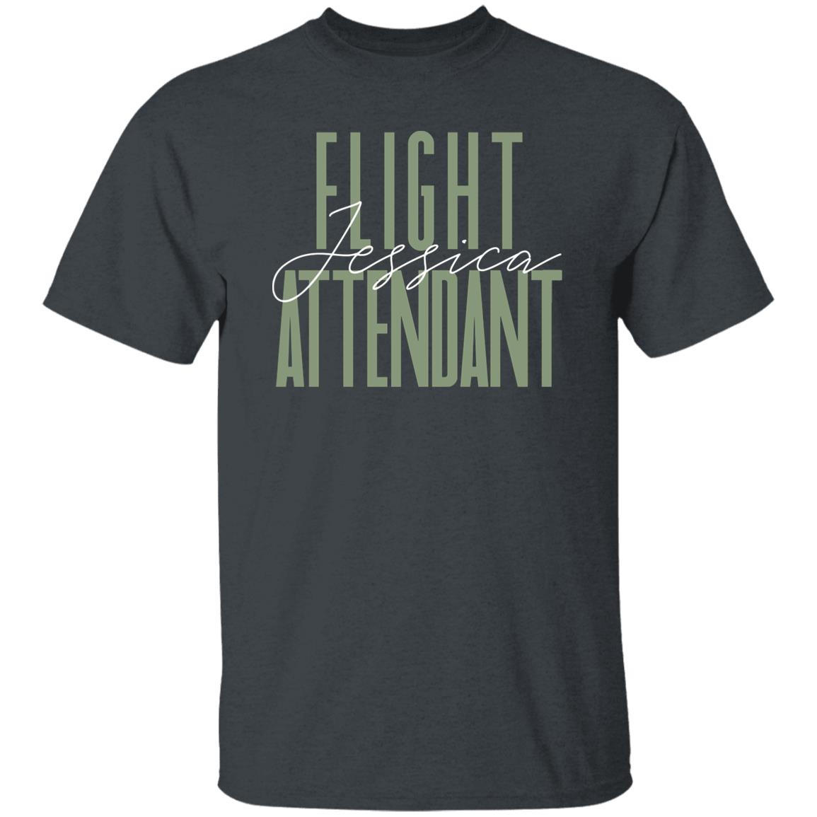 Flight attendant T-Shirt gift Plane Crew Customized Unisex tee Black Navy Dark Heather-Family-Gift-Planet