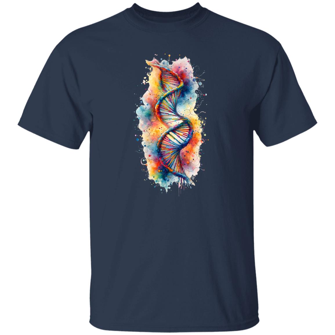 Abstract DNA Color Splash Unisex T-shirt Black Navy Dark Heather-Family-Gift-Planet