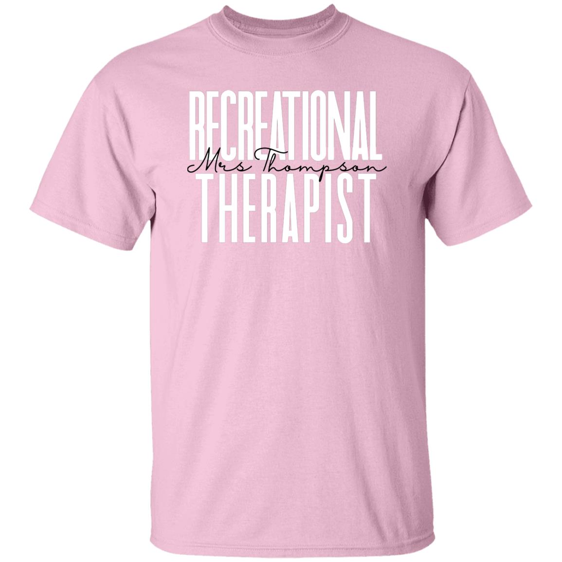 Personalized recreational therapist T-shirt gift Custom name RT recreation therapy Unisex Tee Sand Pink Light Blue-Family-Gift-Planet