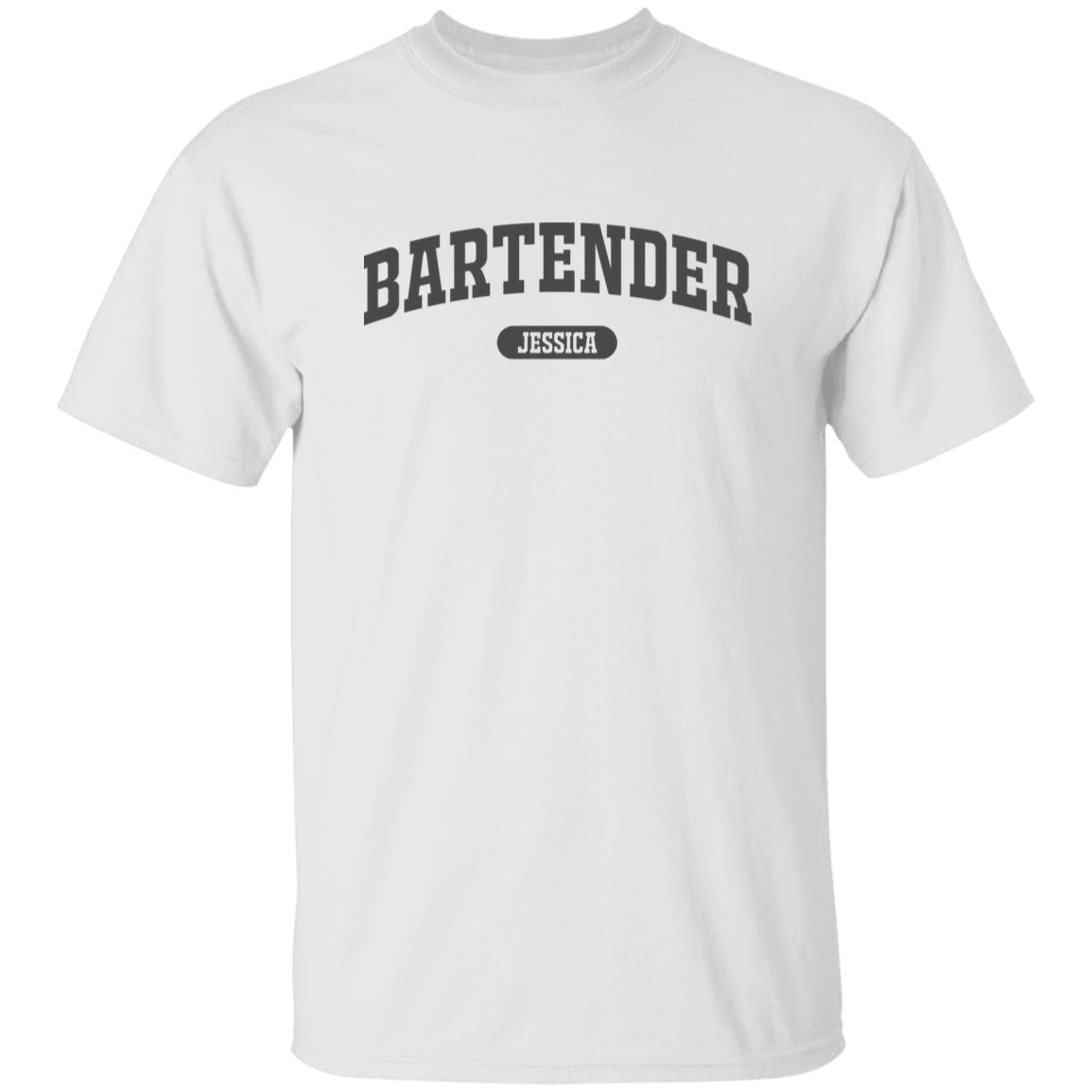 Bartender Personalized Unisex T-shirt Custom Waitress barmen White Sand Light Blue-Family-Gift-Planet