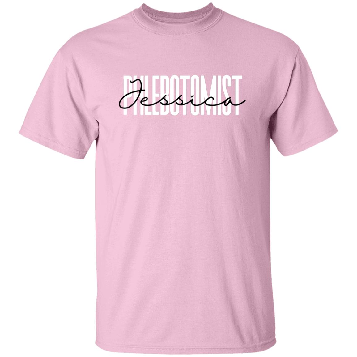 Personalized Phlebotomist T-shirt gift Custom Phlebotomy Technician Unisex Tee Sand Pink Light Blue-Family-Gift-Planet