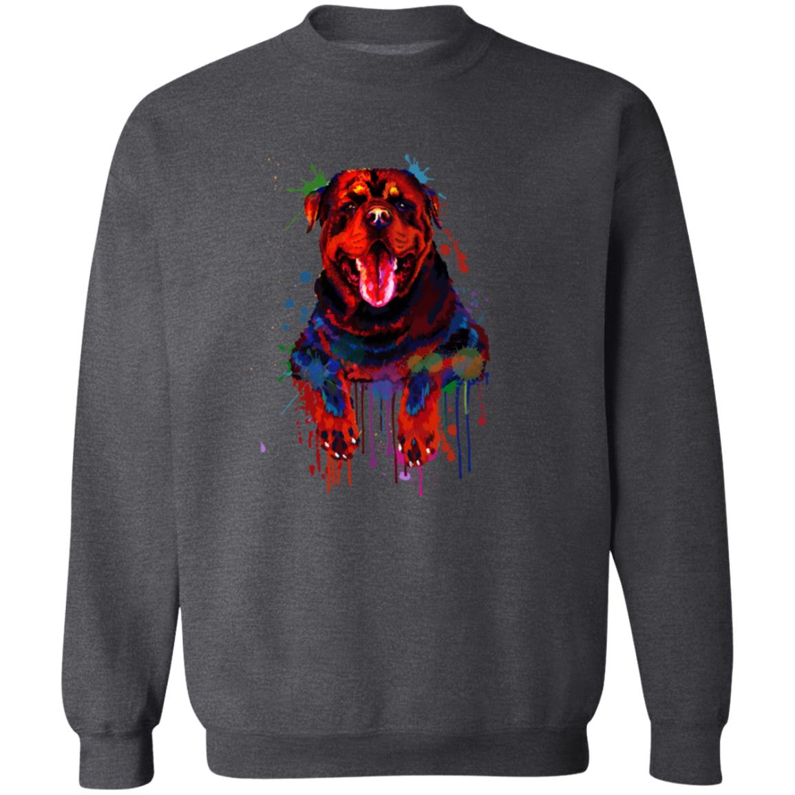 Abstract Rottweiler dog Unisex Crewneck Sweatshirt with expressive splashes-Family-Gift-Planet