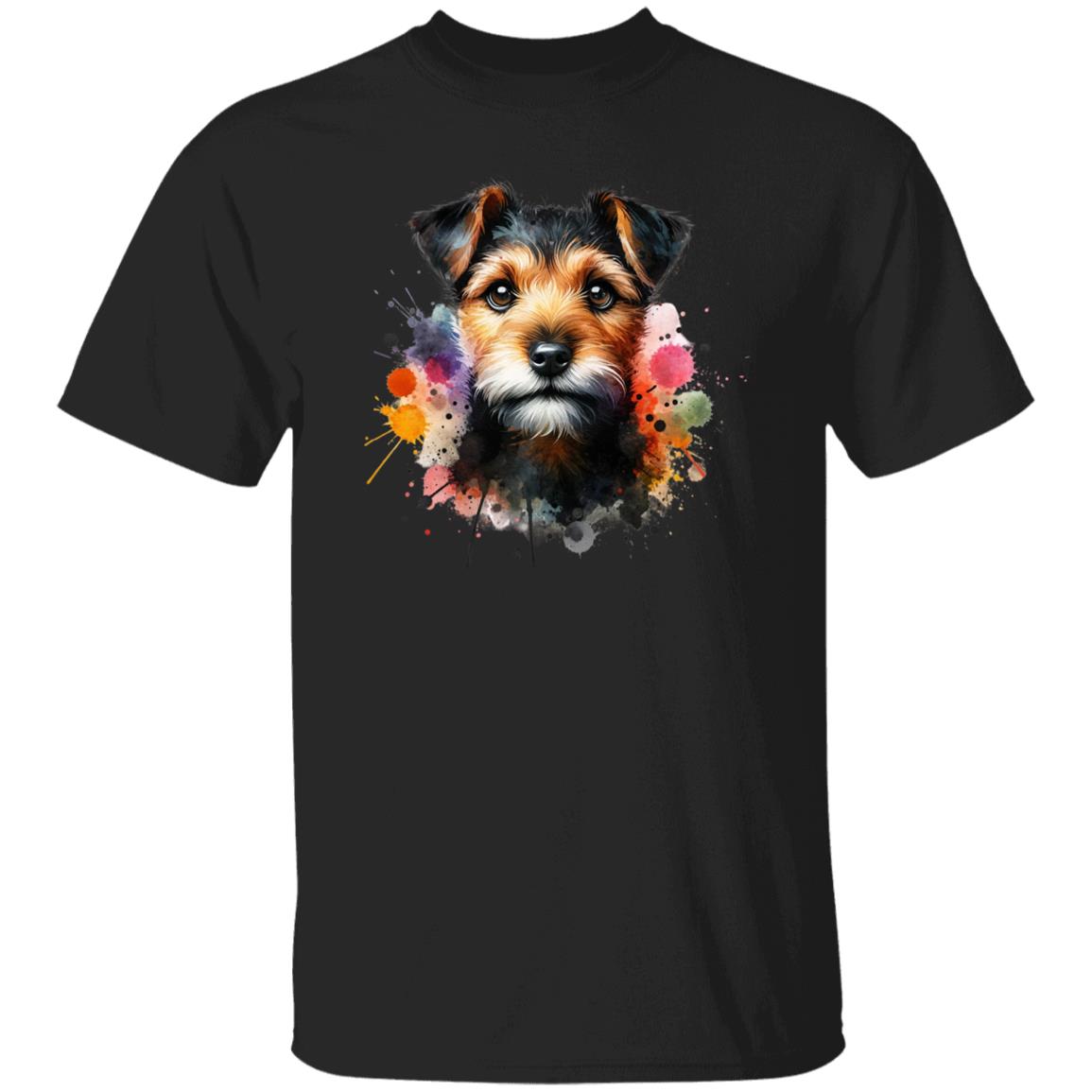 Artistic Patterdale Terrier mom Color Splash Unisex T-shirt Black Navy Dark Heather-Family-Gift-Planet