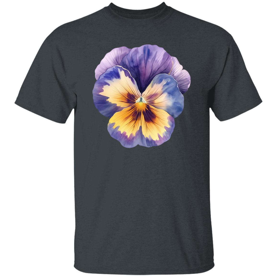 Violet flower watercolor T-Shirt gift Mother's day Unisex tee Black Navy Dark Heather-Family-Gift-Planet