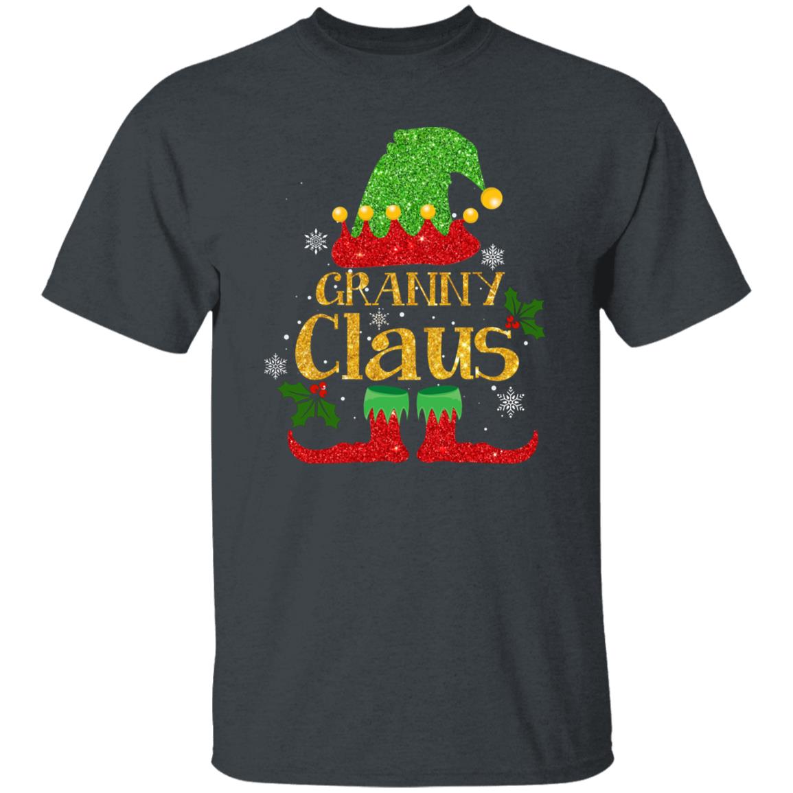 Granny Claus Christmas Unisex Shirt Grandmother Holiday tee Black Dark Heather-Family-Gift-Planet