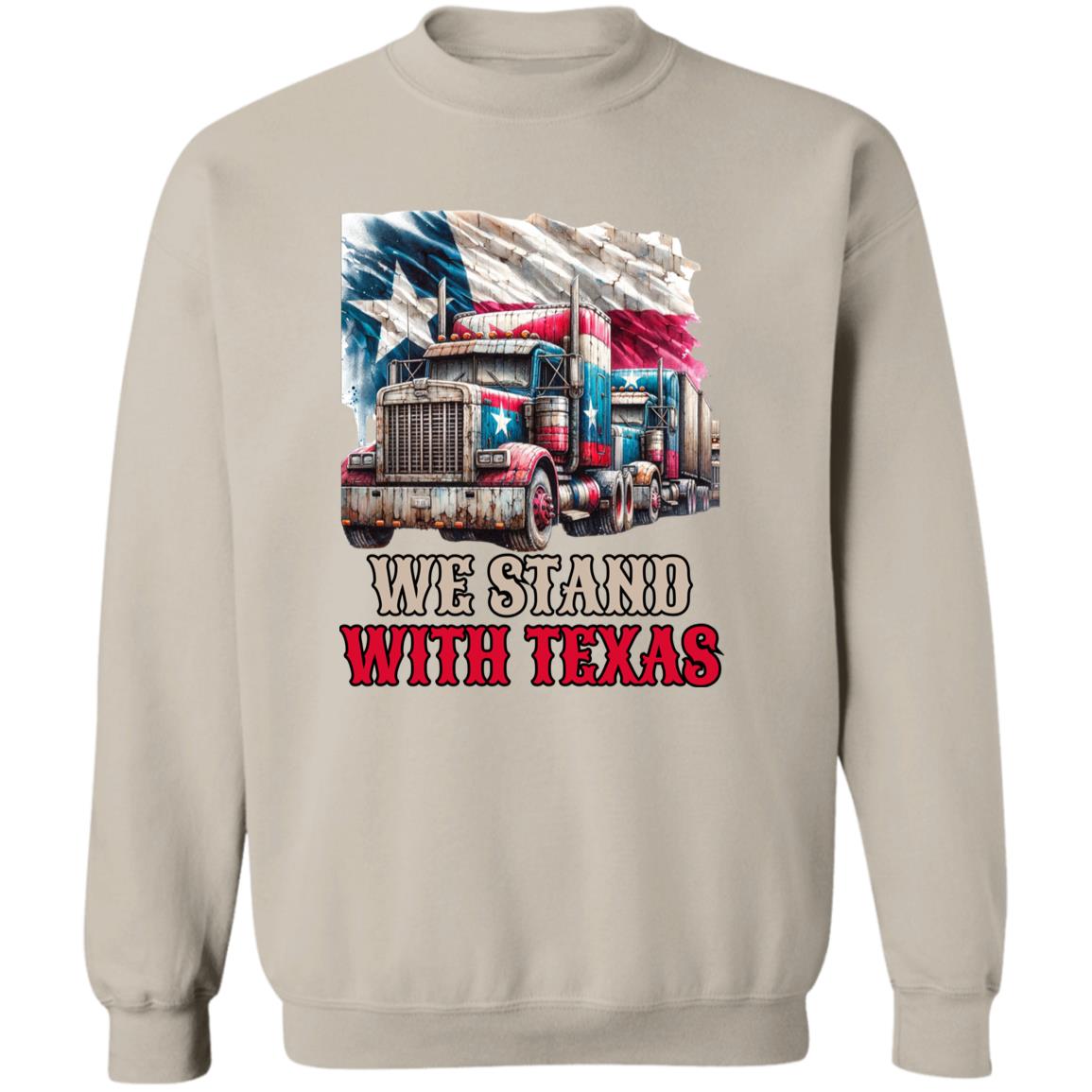 We stand with Texas Unisex Sweatshirt border truck Texas black-Family-Gift-Planet