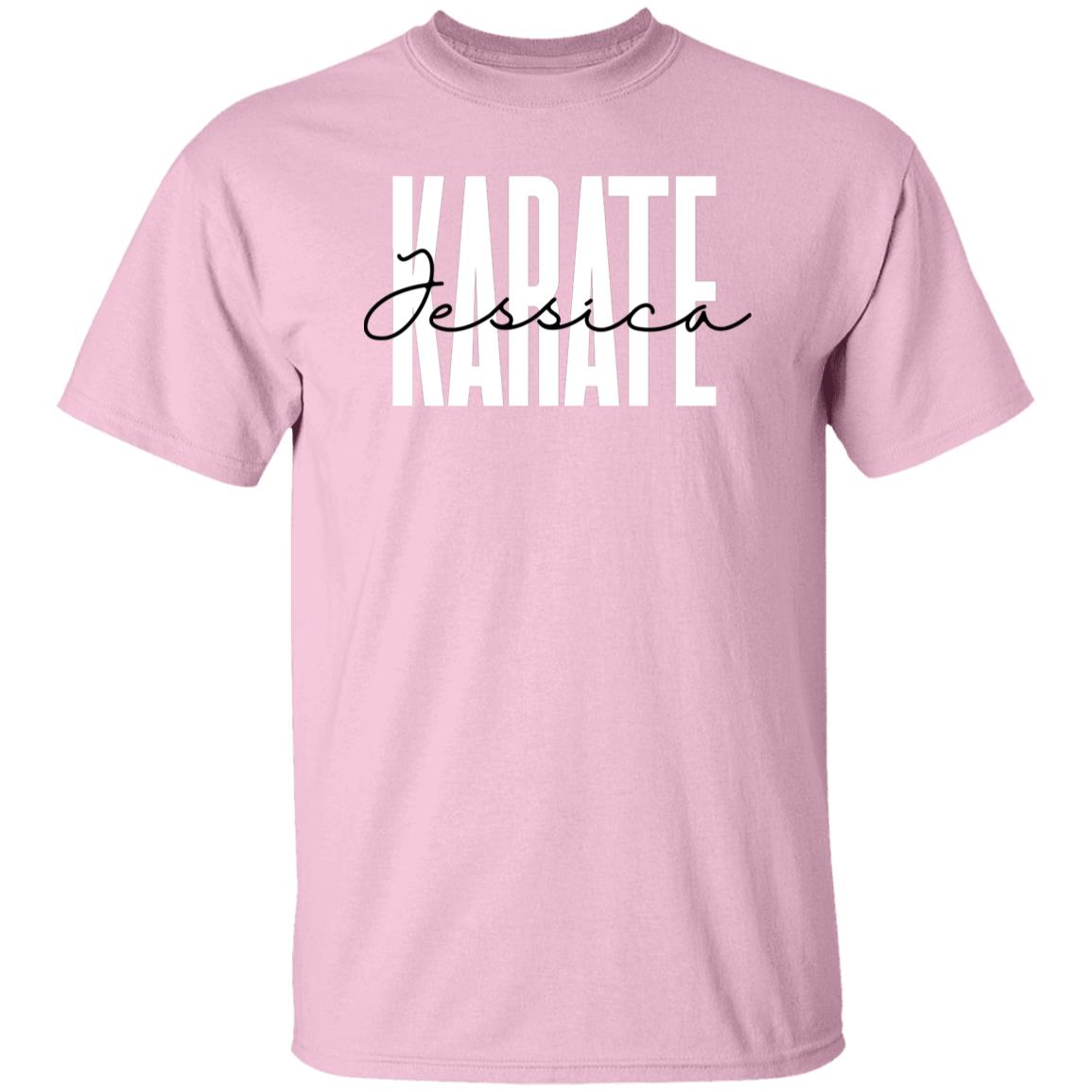 Personalized Karate Unisex T-shirt Custom Name Karate Instructor Sand Blue Pink-Family-Gift-Planet